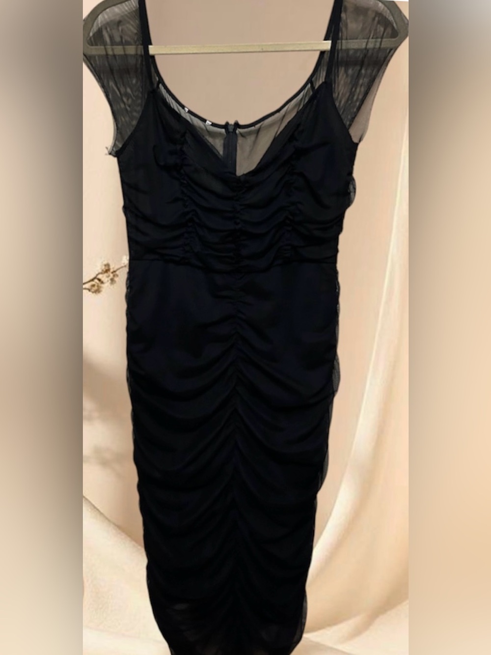 BEBE Midi Bodycon Dress Cocktail Black Tie Large 10/12 - Picture 3 of 9